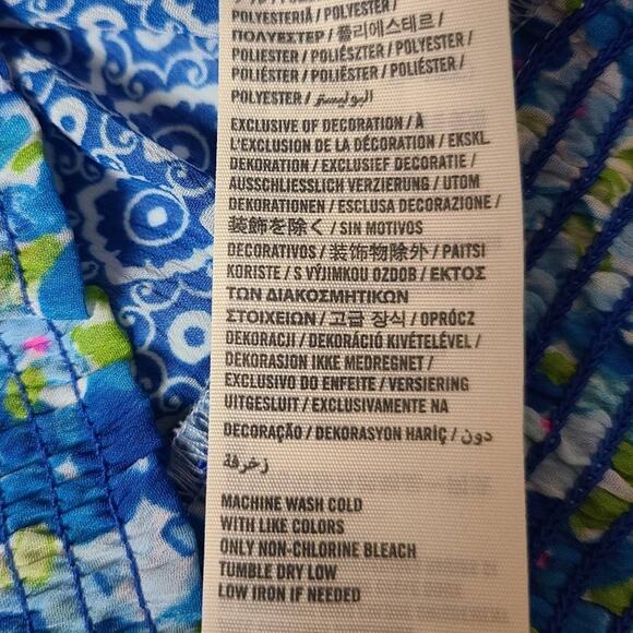 Abercombie & Fitch Women’s XS Peasant Romantic Blue Floral Blouse Top Cottage - Picture 6 of 11